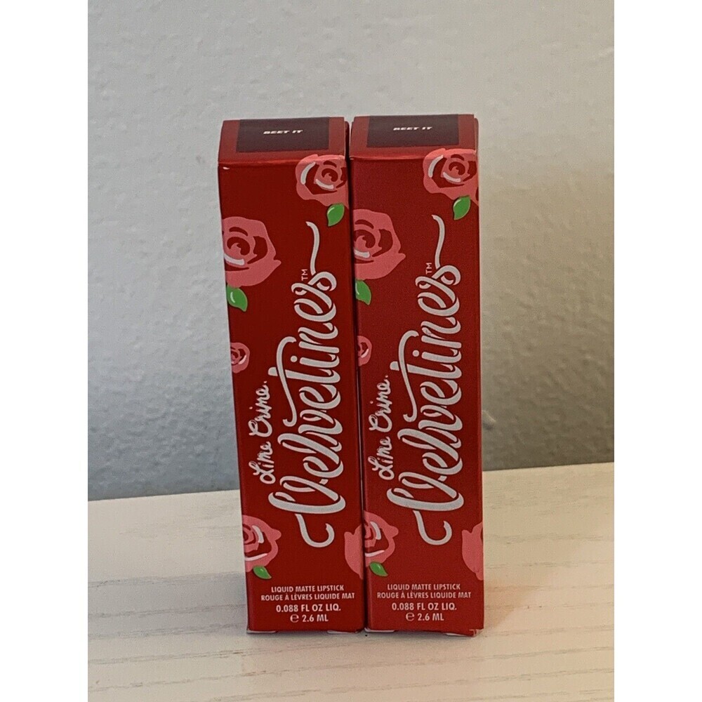 2x Lime Crime Beet It Velvetines Liquid Matte Lipstick Vegan Deep Berry Pink NEW